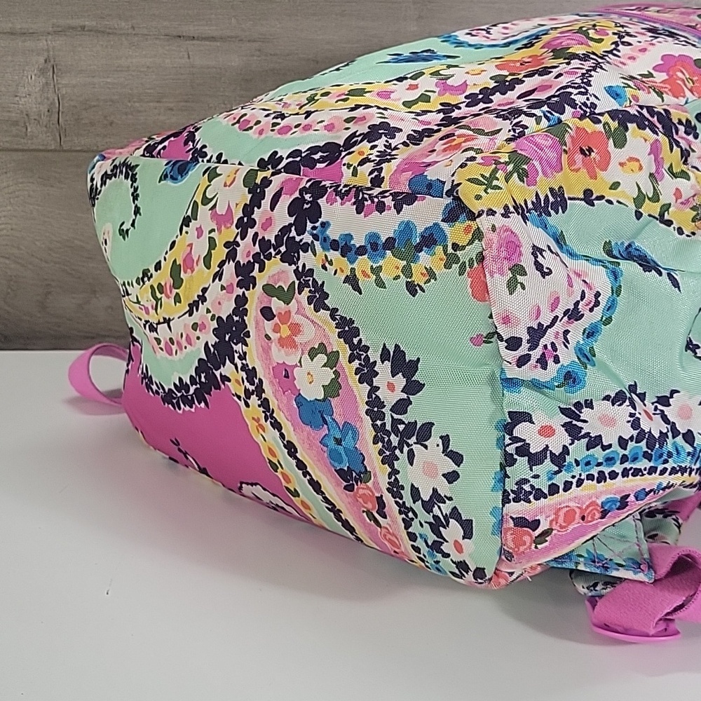 Vera Bradley Pink & Mint Floral Paisley Backpack - Picture 6 of 15